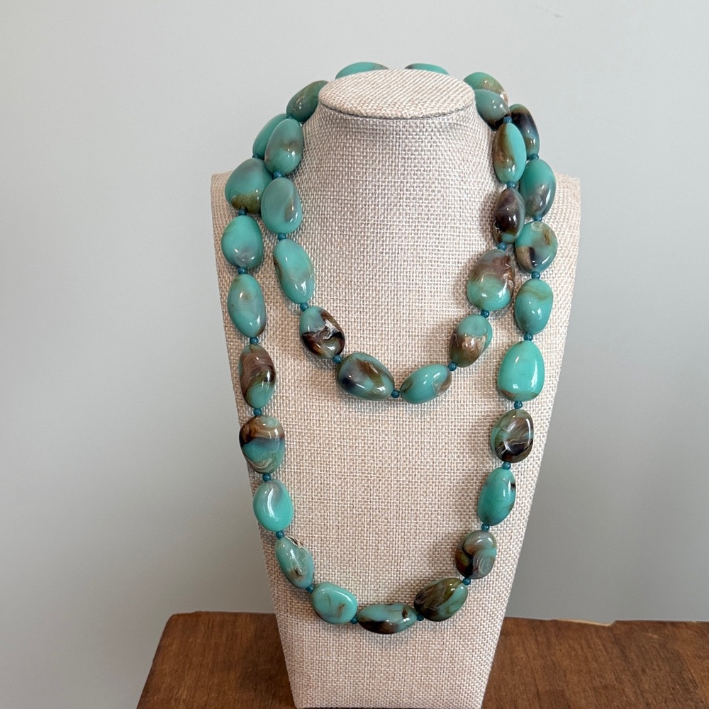 Turquoise and Brown Beaded Necklace